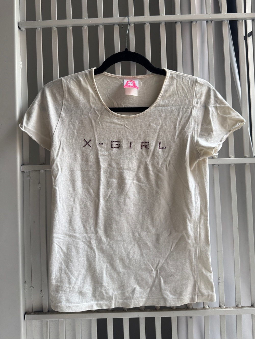 1990s vintage X-girl t-shirt rhinestone